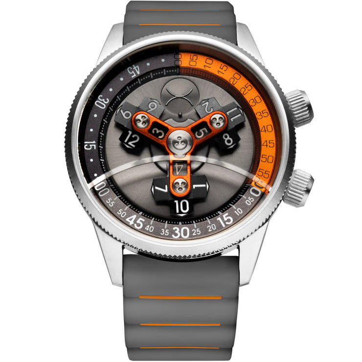 Vendetta II Automatic Wandering Hour Gray Orange