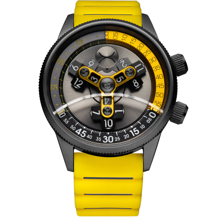 Vendetta II Automatic Wandering Hour Gunmetal Yellow