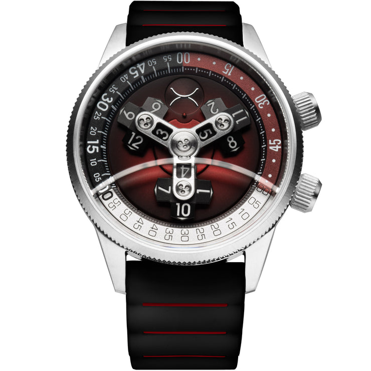 Vendetta II Automatic Wandering Hour Oxblood Black