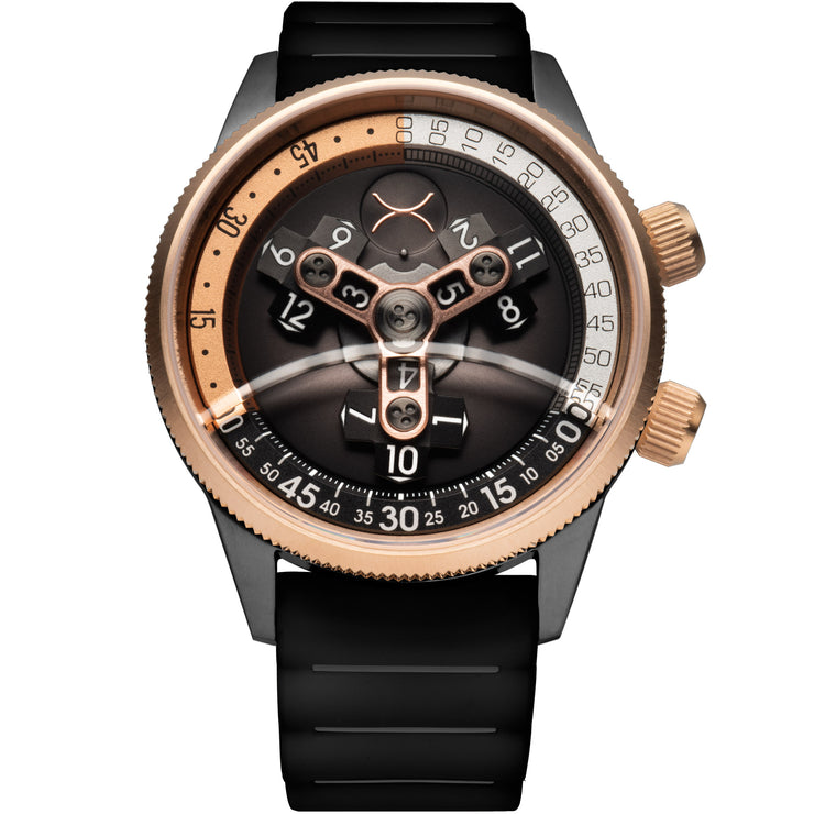 Vendetta II Automatic Wandering Hour Gunmetal Rose Gold