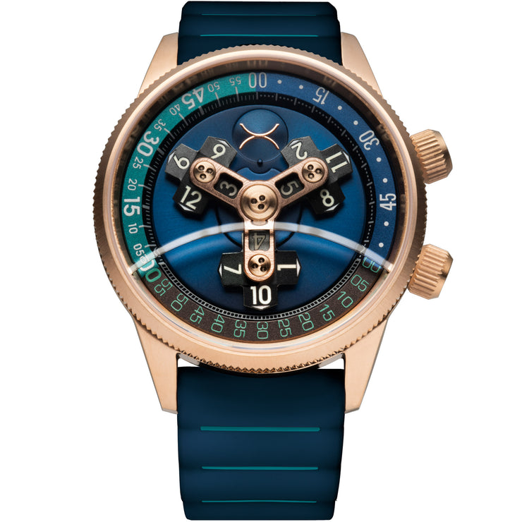 Vendetta II Automatic Wandering Hour Rose Gold Indigo