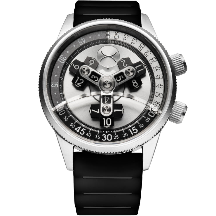 Vendetta II Automatic Wandering Hour Silver Black