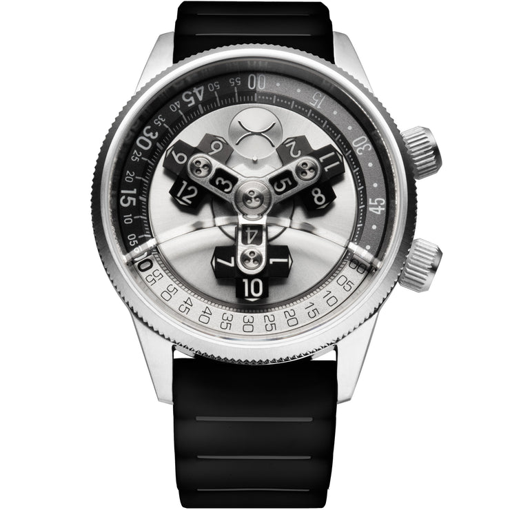 Vendetta II Automatic Wandering Hour Silver Black