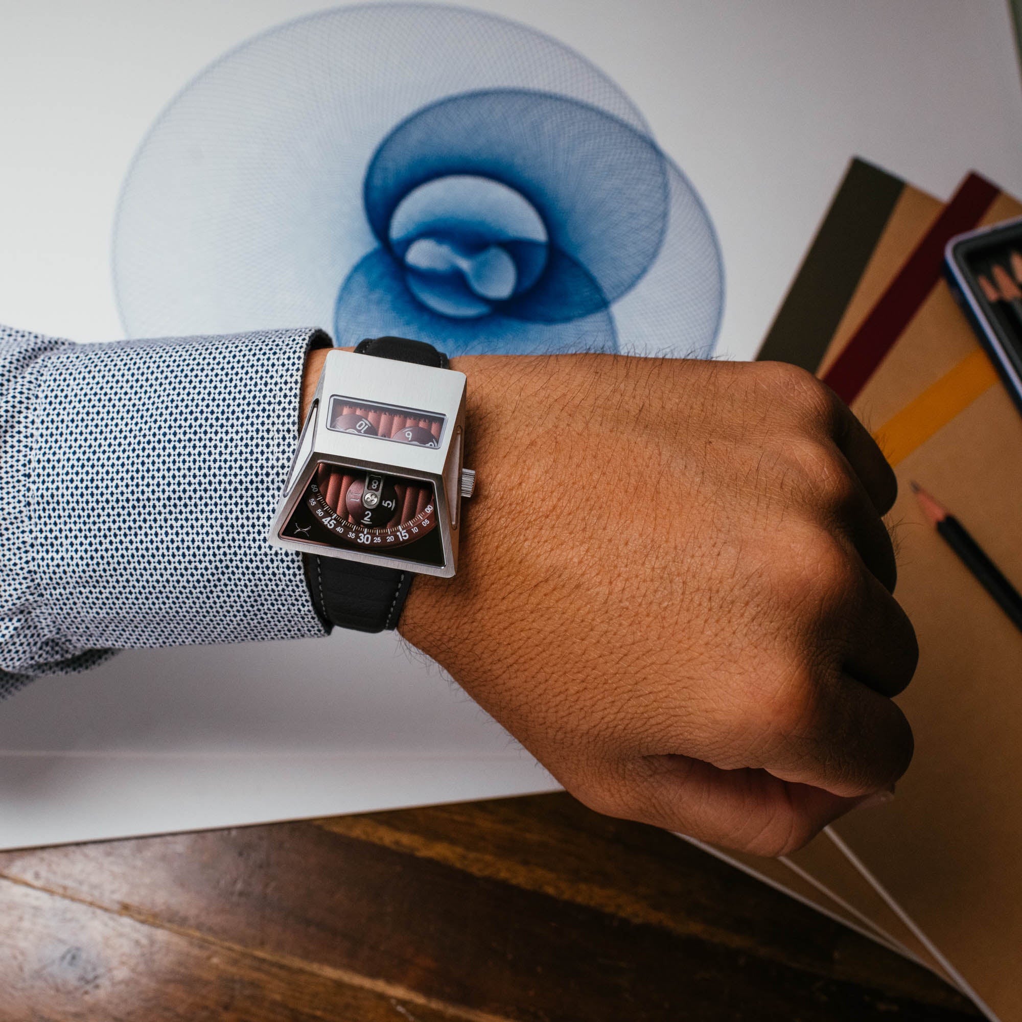 Vendetta X Automatic Black Oxblood | Xeric.com – Xeric Watches