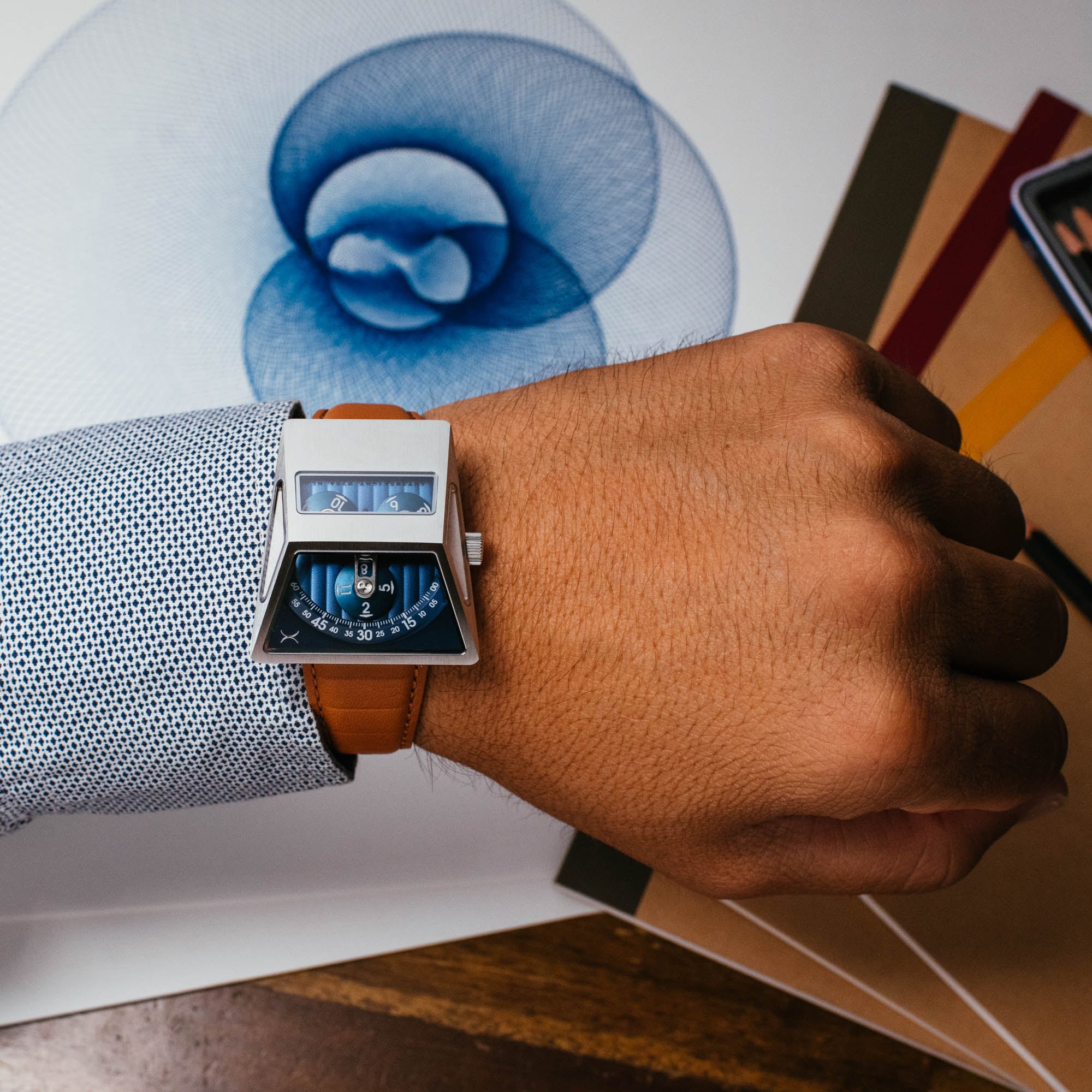 Vendetta X Automatic Tan Blue | Xeric.com – Xeric Watches