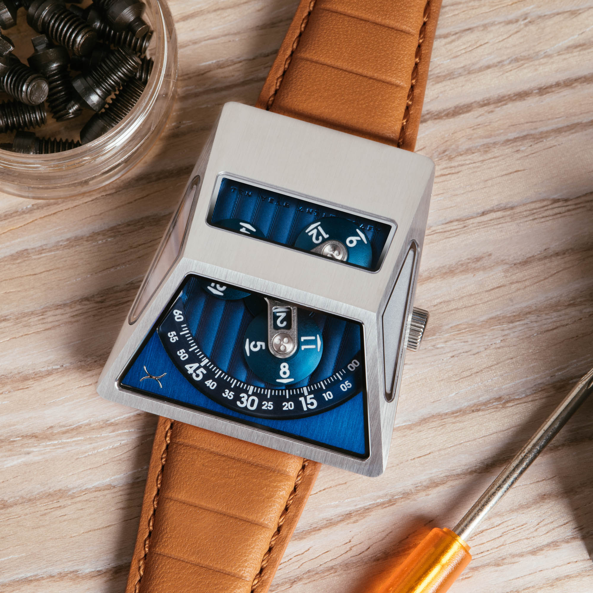 Vendetta X Automatic Tan Blue | Xeric.com – Xeric Watches