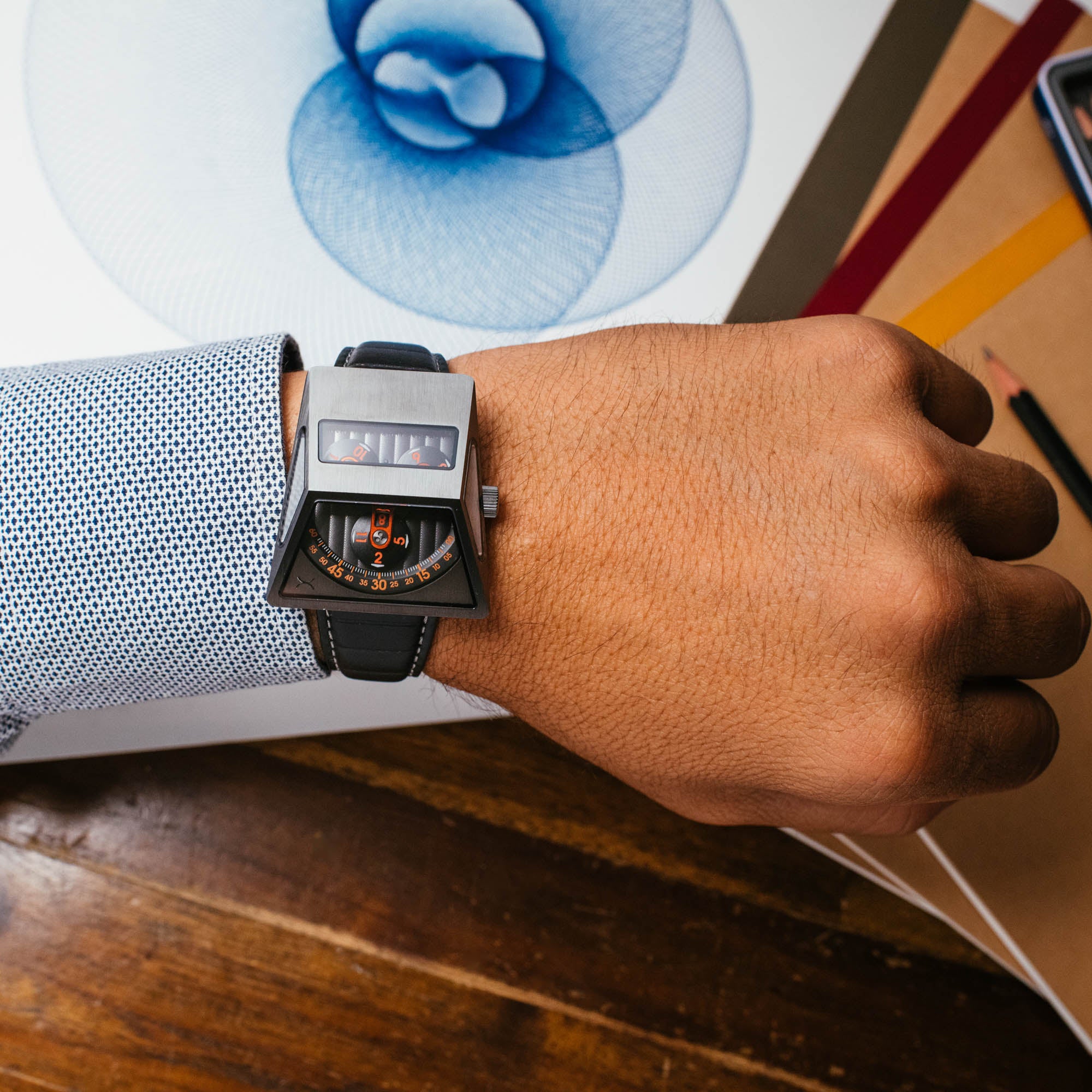 Vendetta X Automatic Gunmetal Orange | Xeric.com – Xeric Watches