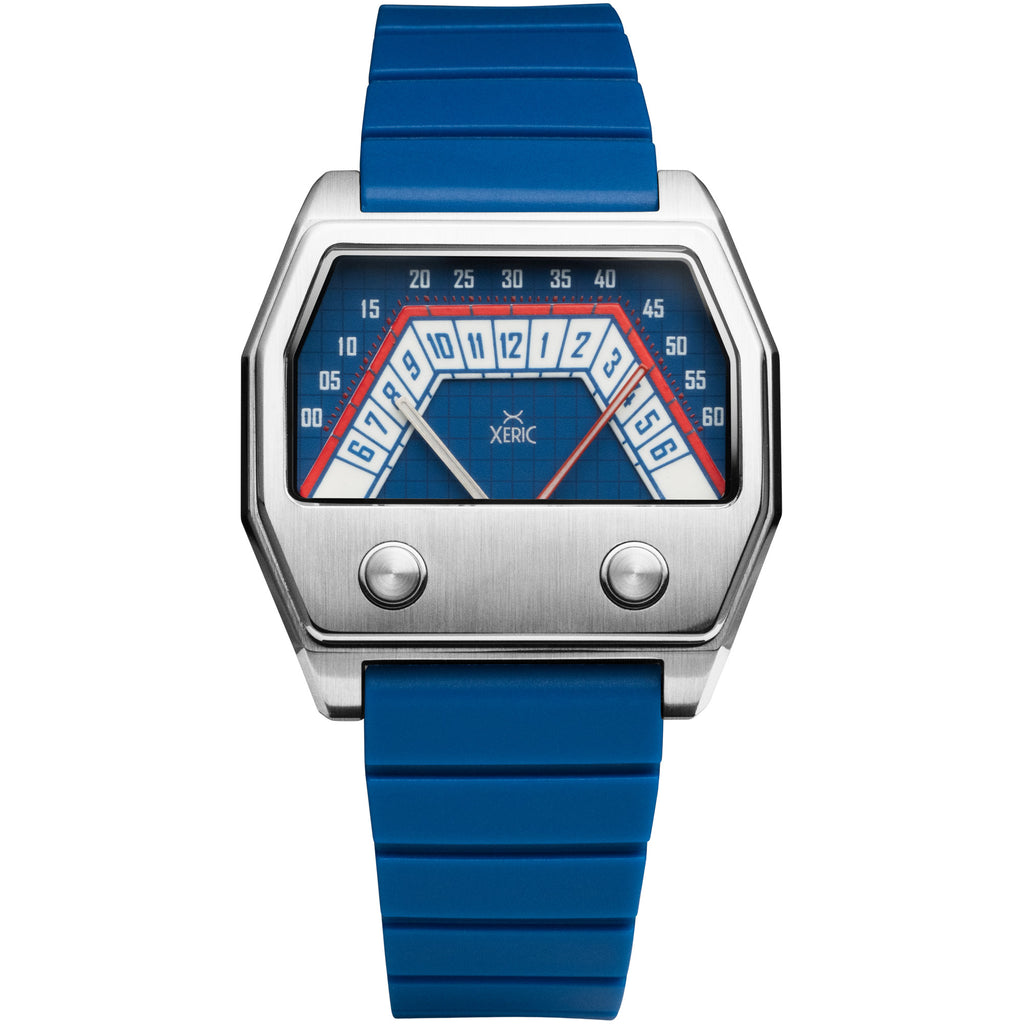 Volta Double Retrograde Silver Blue | Xeric.com – Xeric Watches