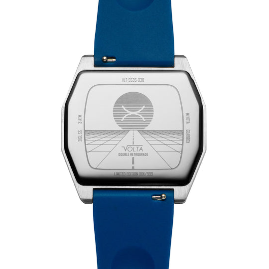 Volta Double Retrograde Silver Blue