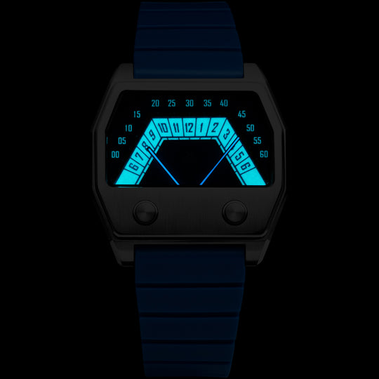 Volta Double Retrograde Silver Blue