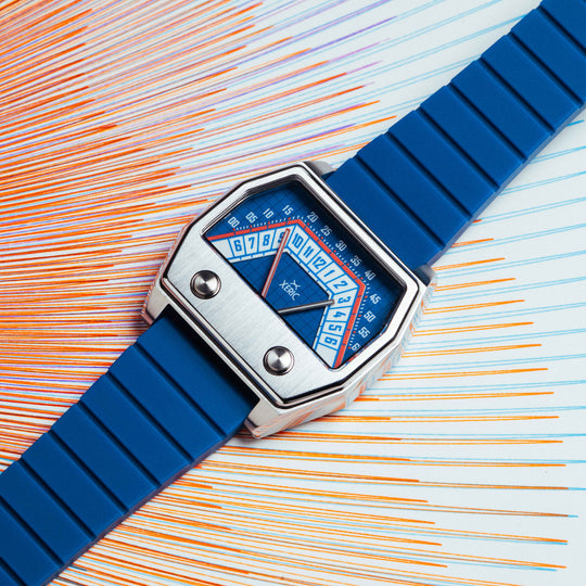 Volta Double Retrograde Silver Blue