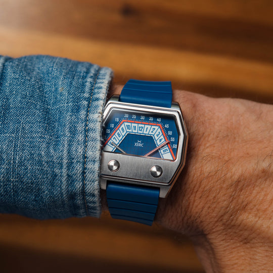Volta Double Retrograde Silver Blue