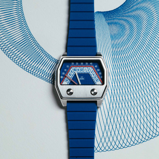 Volta Double Retrograde Silver Blue