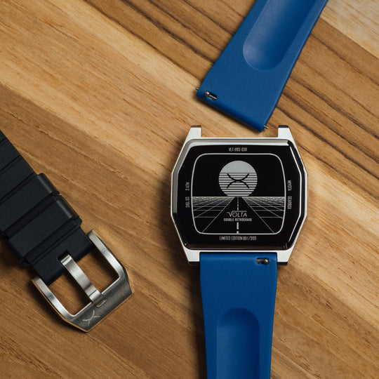 Volta Double Retrograde Silver Blue
