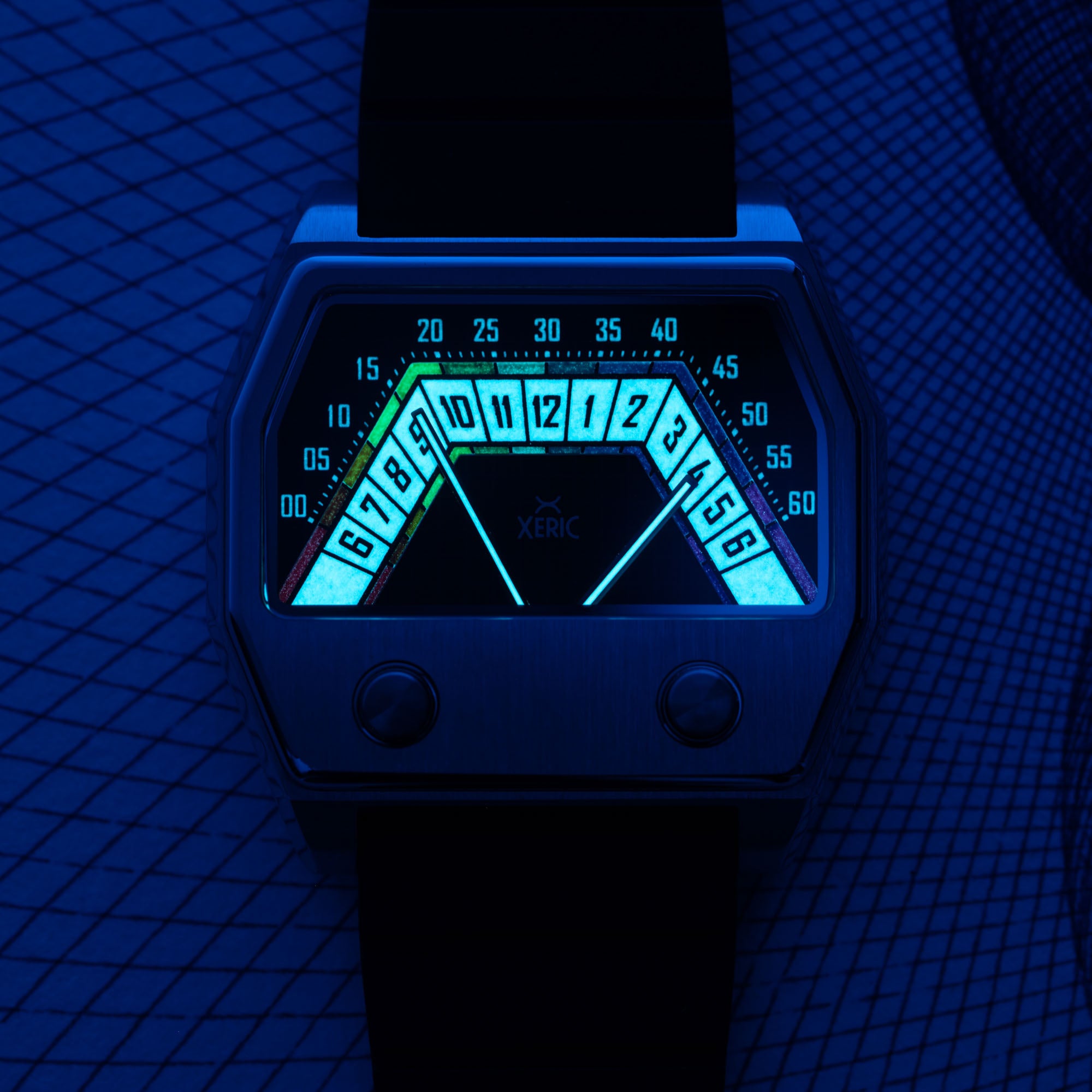 Volta Double Retrograde Silver Prism | Xeric.com – Xeric Watches