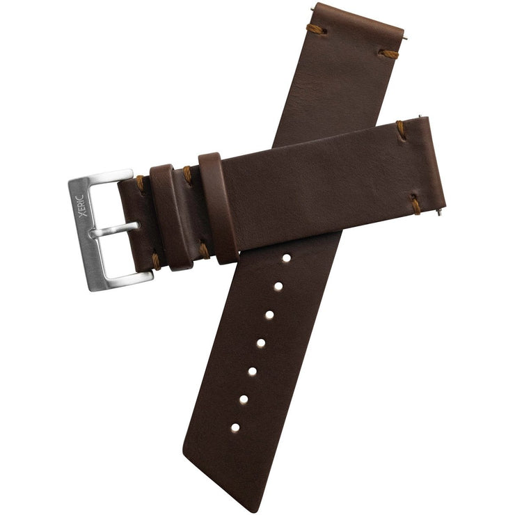 Xeric 22mm Horween Beaufort Leather Brown Strap Silver Buckle