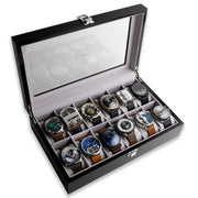 Twelve Watch Wood Collectors Display Case