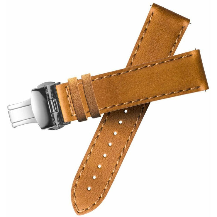 Xeric 20mm Horween Tan Chromexcel Strap with Silver Deployant Clasp