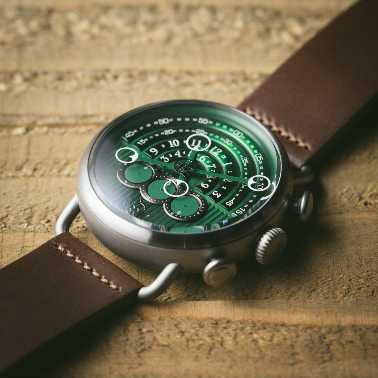 Halograph Chrono Sapphire Gunmetal Green | Xeric.com – Xeric Watches