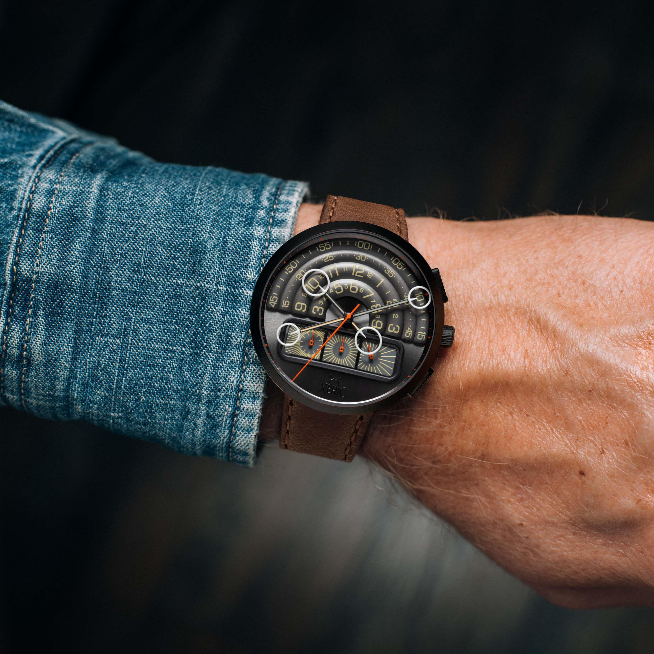Halograph II Chrono Gunmetal Brown | Xeric.com – Xeric Watches