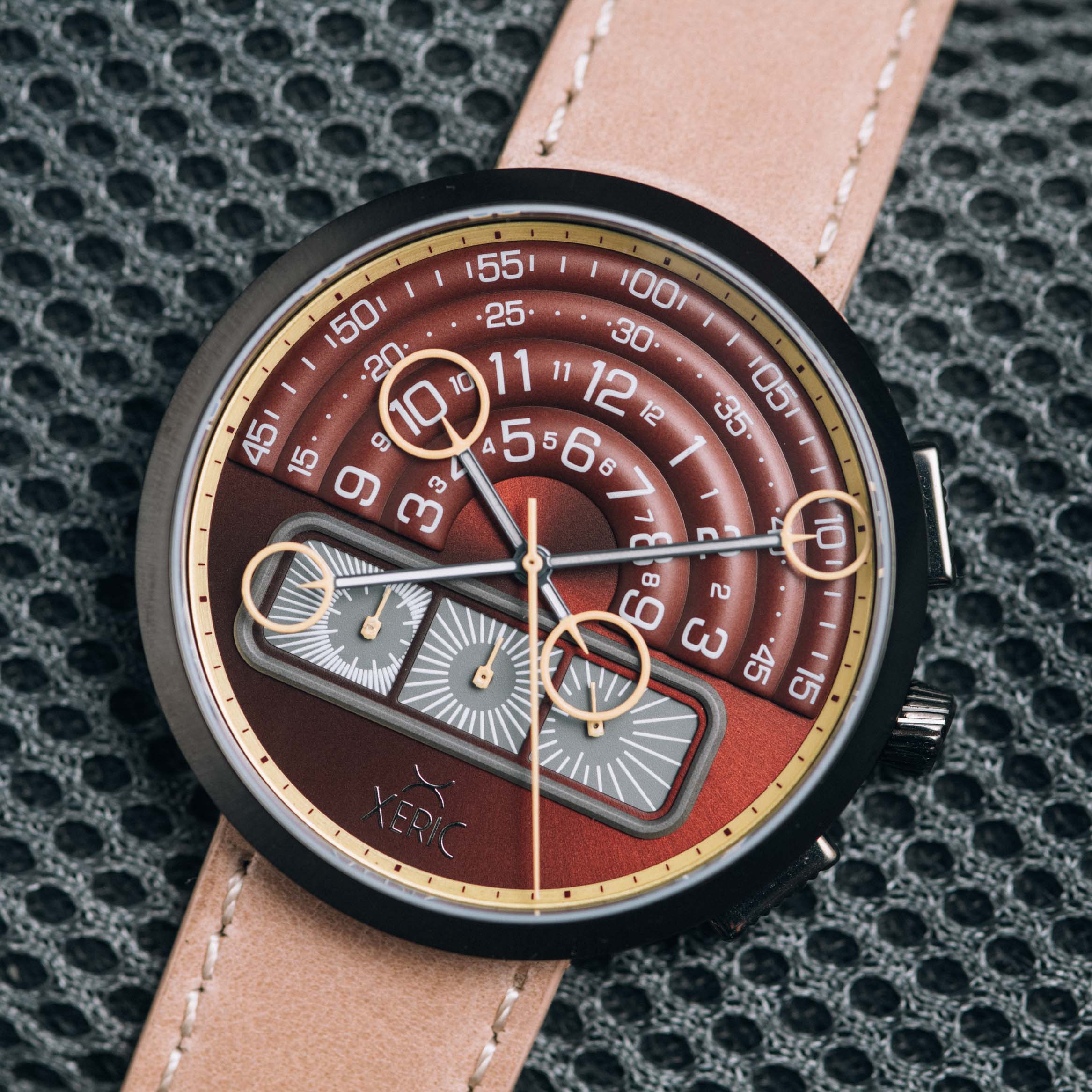 Halograph II Chrono Oxblood Sand | Xeric.com – Xeric Watches