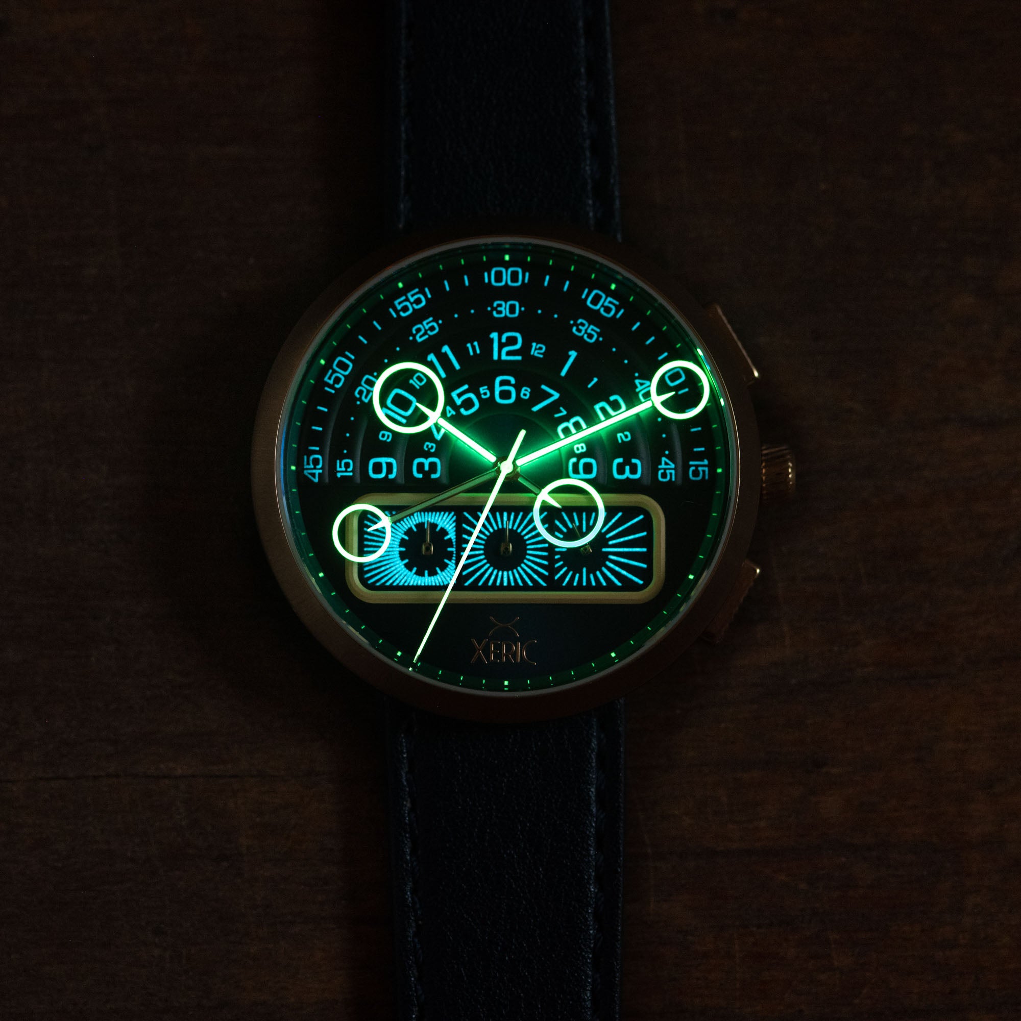 Halograph II Chrono Rose Gold Indigo | Xeric.com – Xeric Watches