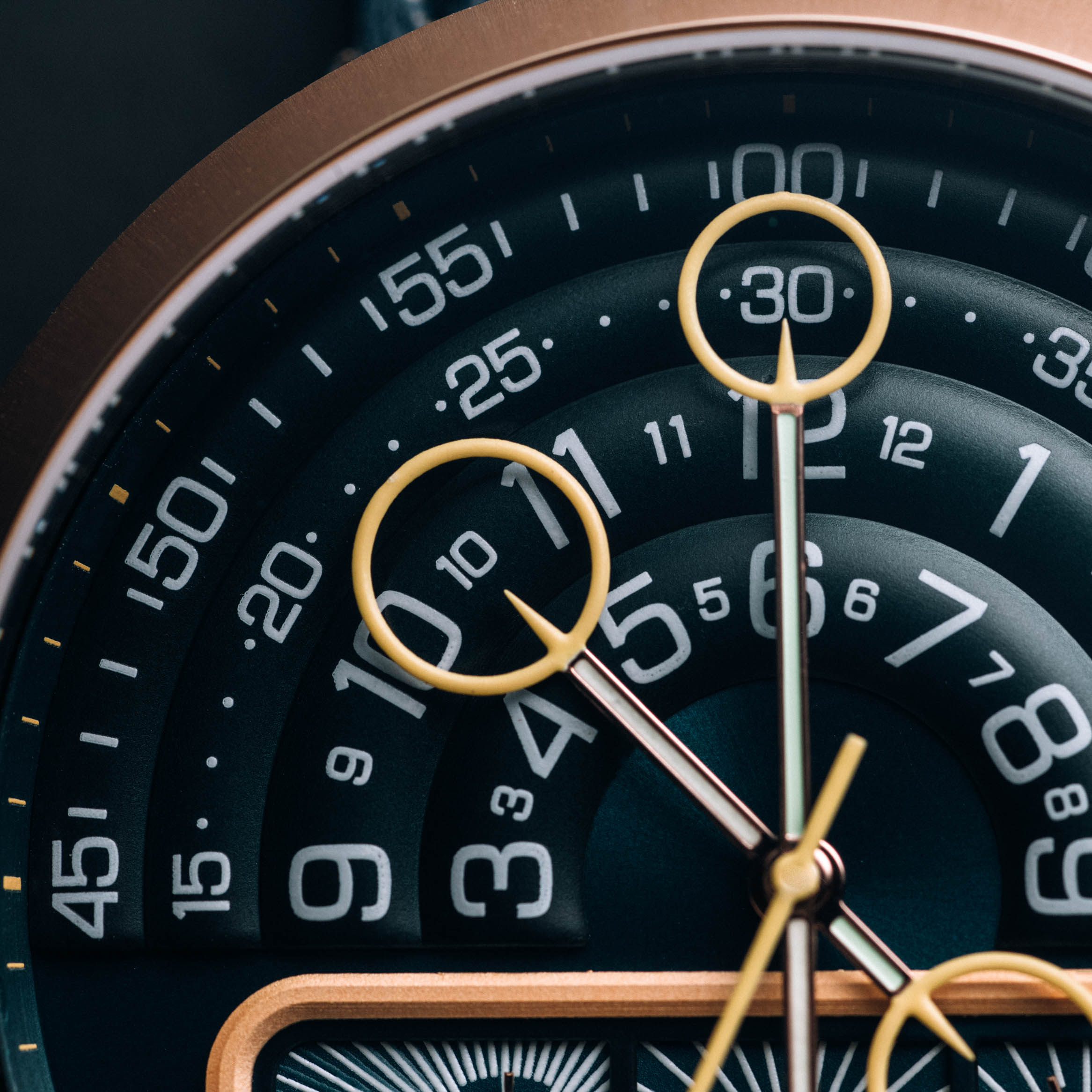 Halograph II Chrono Rose Gold Indigo | Xeric.com – Xeric Watches