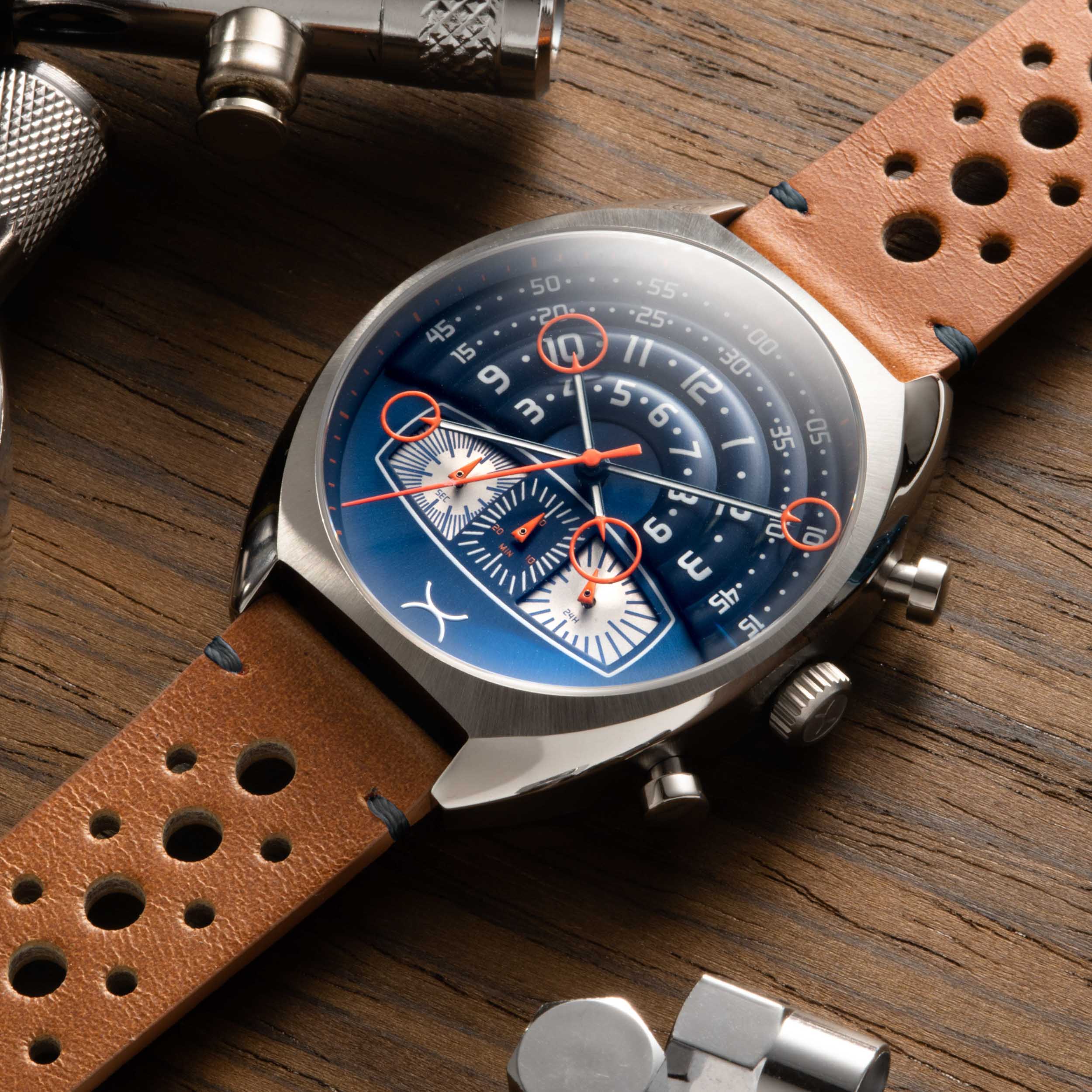 Halograph III Chrono Blue Tan | Xeric.com – Xeric Watches