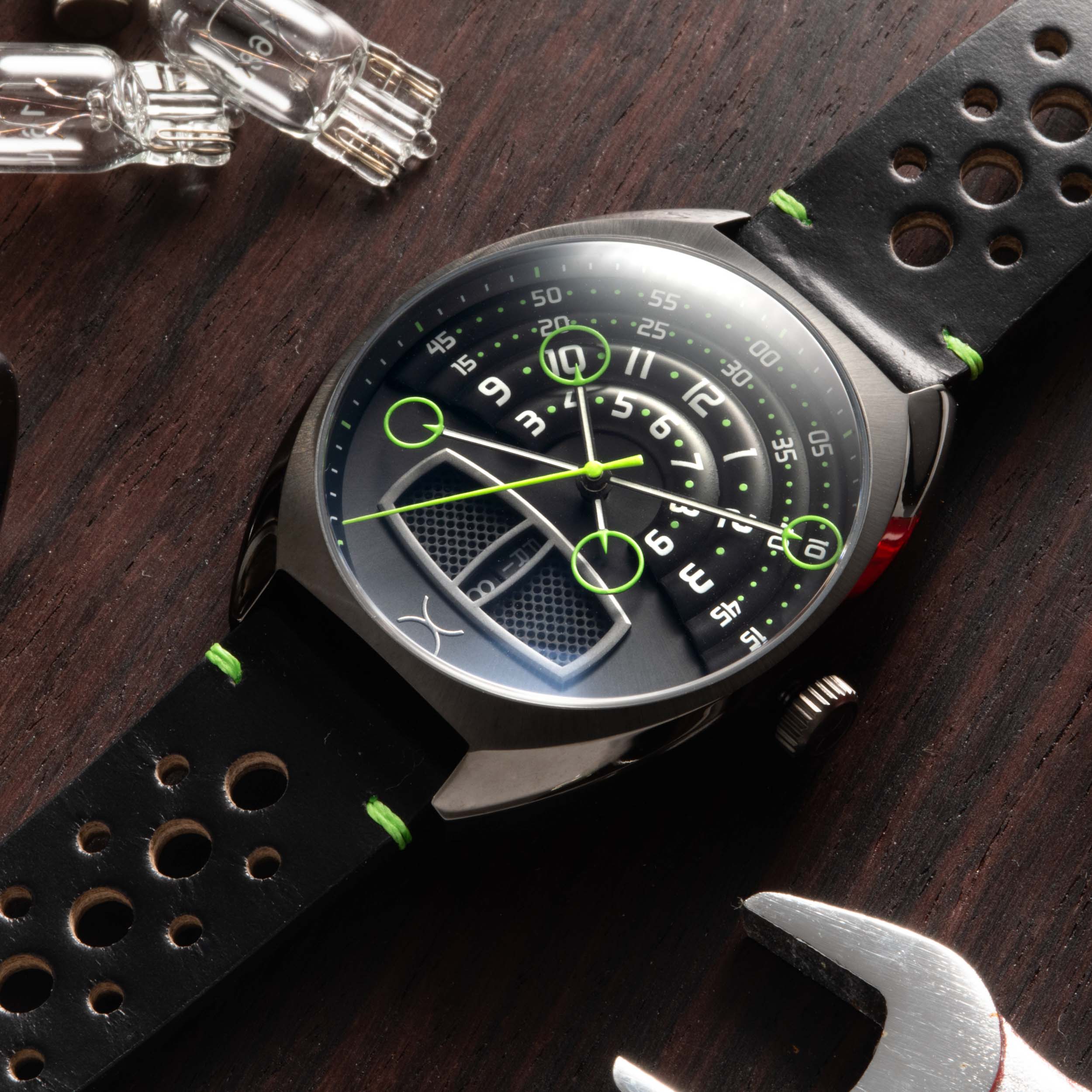 Halograph III Automatic Gunmetal Lime | Xeric.com – Xeric