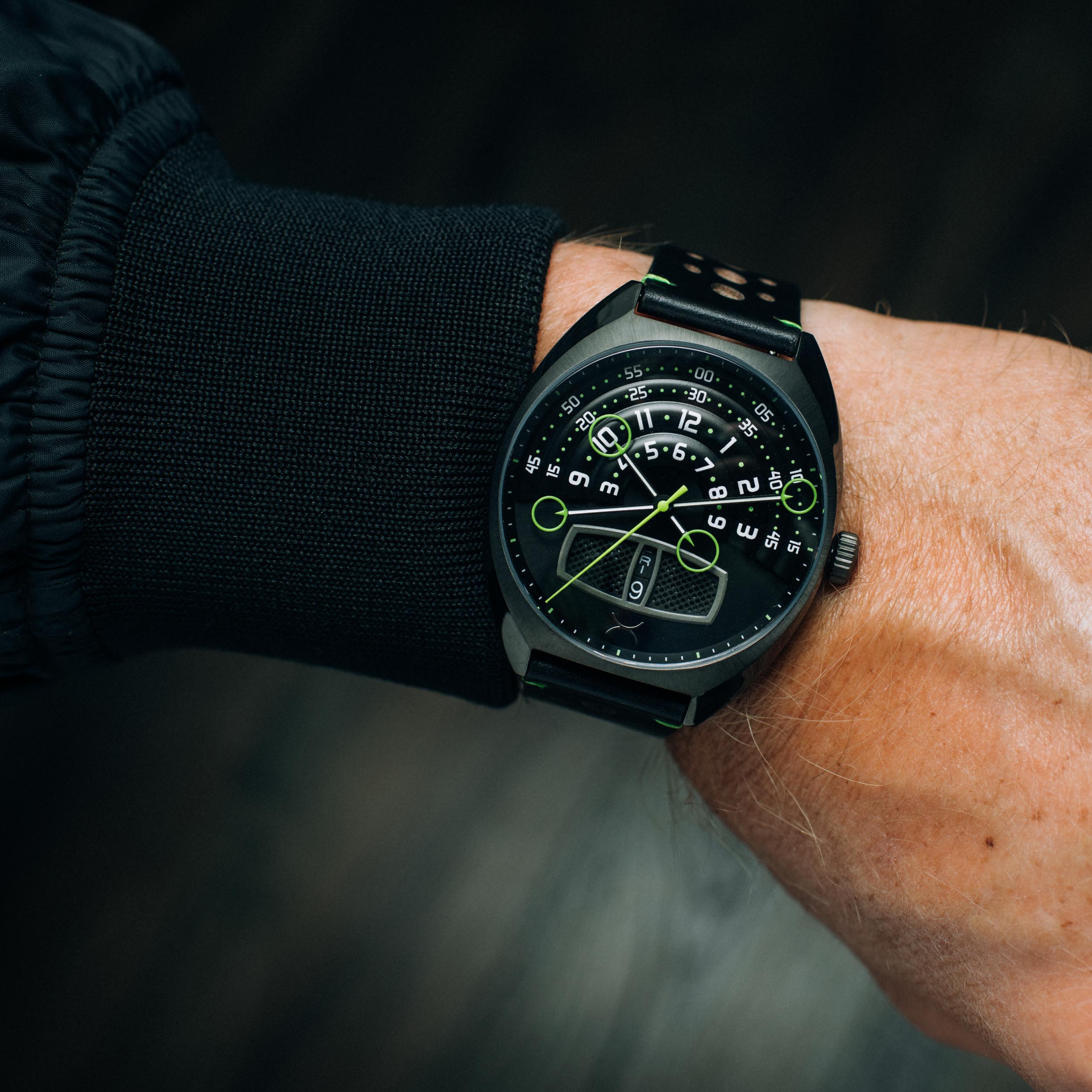 Halograph III Automatic Gunmetal Lime | Xeric.com – Xeric Watches