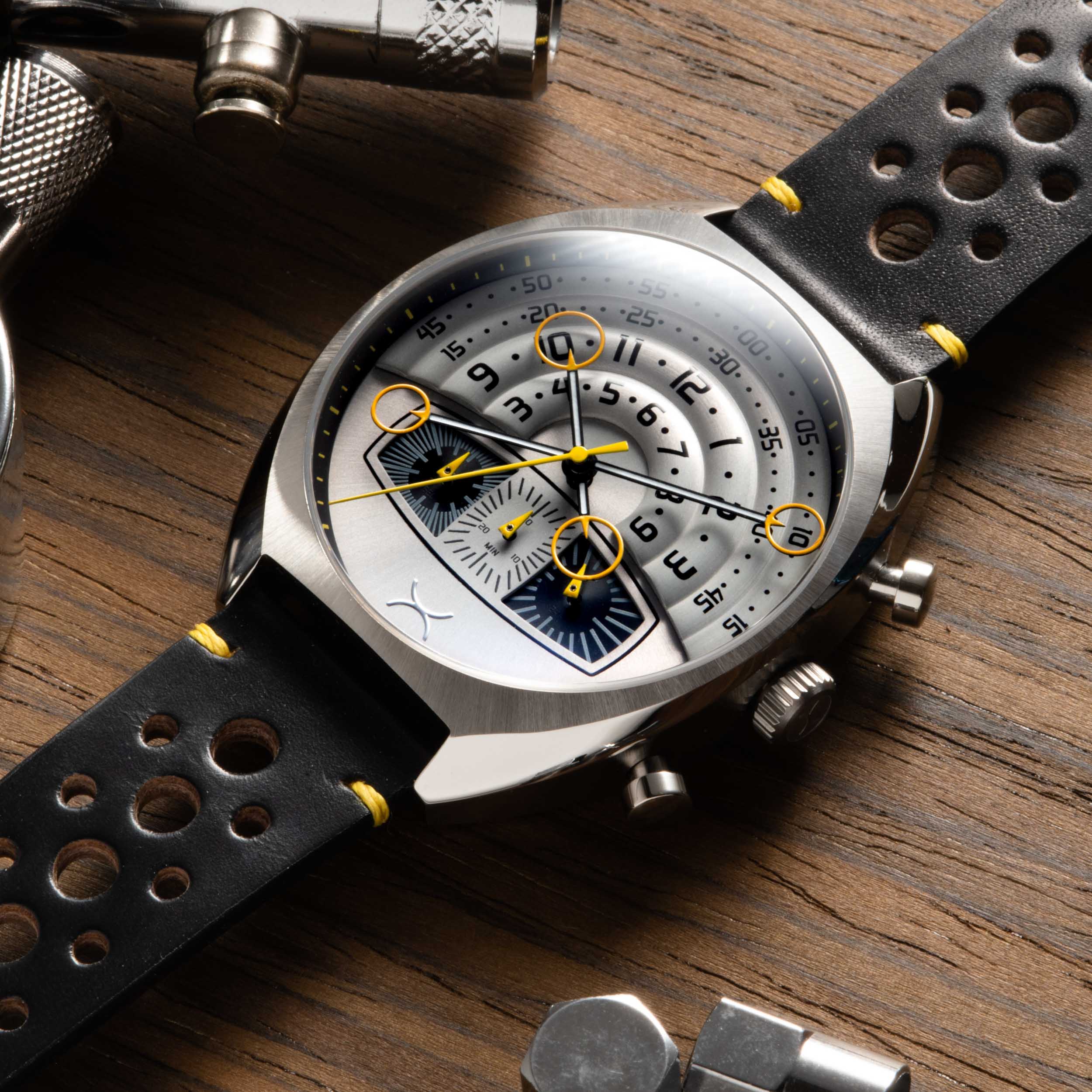 Halograph III Chrono Steel Black | Xeric.com – Xeric Watches