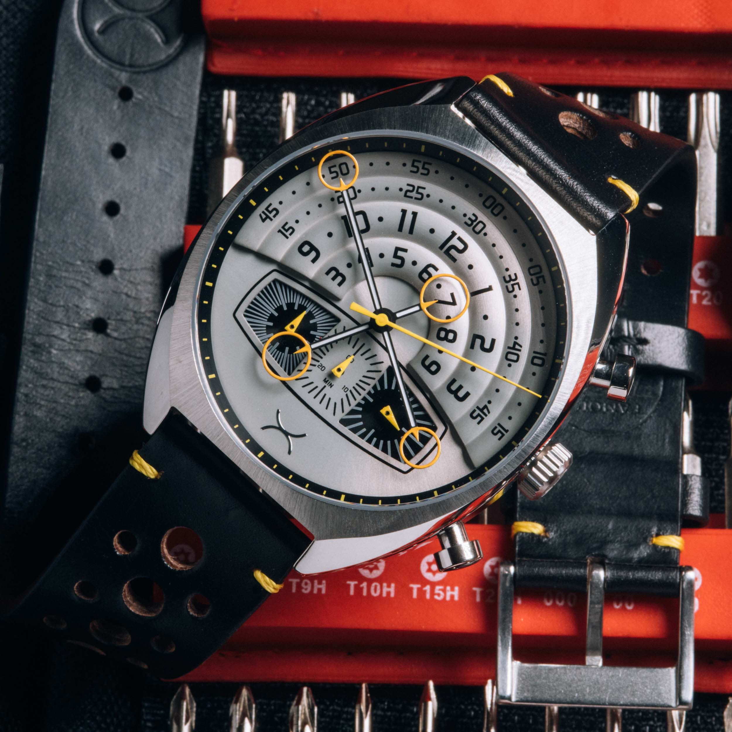 Halograph III Chrono Steel Black | Xeric.com – Xeric Watches