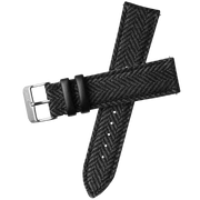 Xeric 20mm Herringbone Tweed Black Strap Silver Buckle