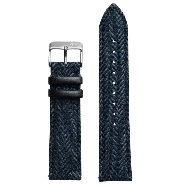 Xeric 20mm Herringbone Tweed Blue Strap Silver Buckle