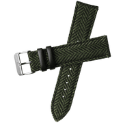 Xeric 22mm Herringbone Tweed Green Strap Silver Buckle