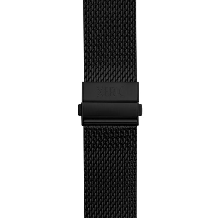 Xeric 22mm Black PVD Mesh Bracelet with Deployant Clasp