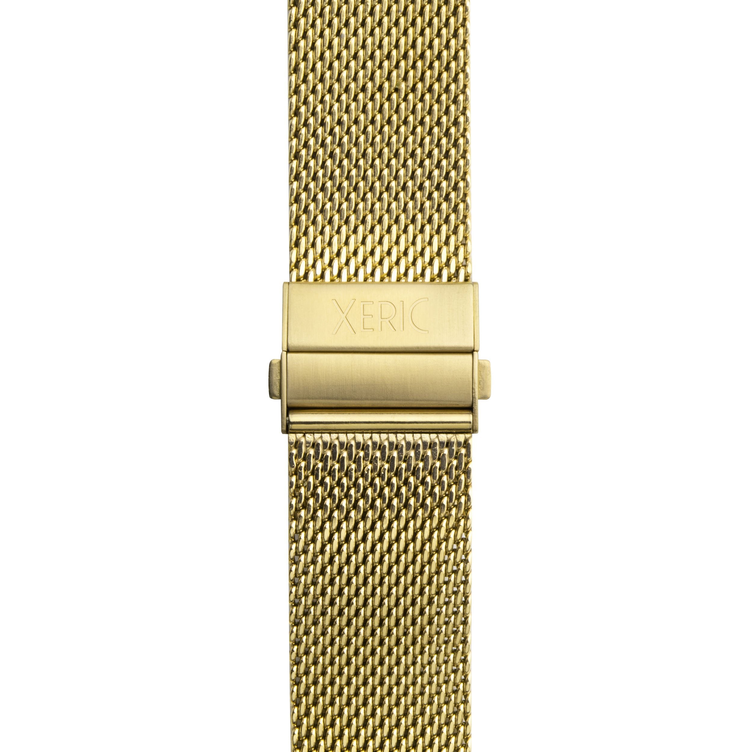 Xeric 20mm Gold PVD Mesh Bracelet with Deployant Clasp | Watches