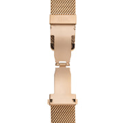 20mm Rose Gold PVD Mesh Bracelet with Deployant Clasp