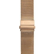 Xeric 22mm Rose Gold PVD Mesh Bracelet with Deployant Clasp