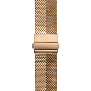 20mm Rose Gold PVD Mesh Bracelet with Deployant Clasp