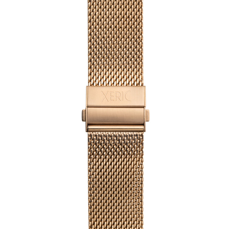 20mm Rose Gold PVD Mesh Bracelet with Deployant Clasp