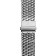 20mm Silver PVD Mesh Bracelet with Deployant Clasp