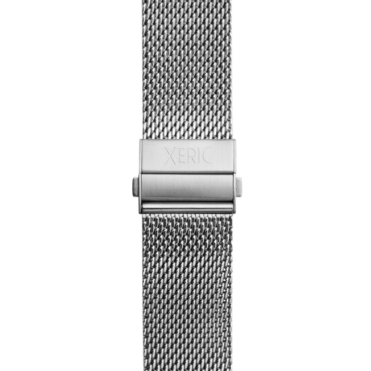 Xeric 22mm Silver PVD Mesh Bracelet with Deployant Clasp