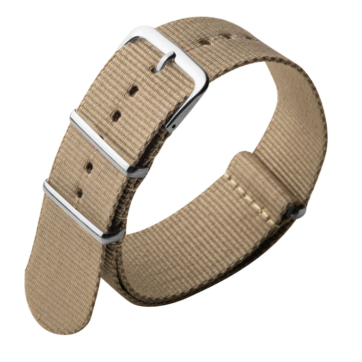 Xeric 22mm Military Strap Sand with Silver Hardware