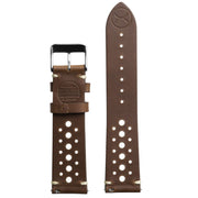 Xeric 20mm Horween Leather Racing Brown Strap Silver Buckle