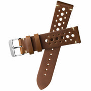 Xeric 20mm Horween Leather Racing Tan Strap Silver Buckle