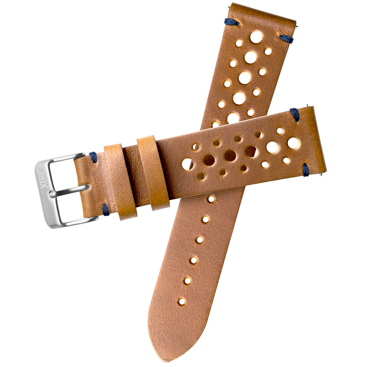 Xeric 20mm Light Tan Racing Strap Silver Buckle