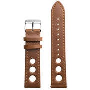 Xeric 20mm Horween Leather Rally Tan Black Strap Silver Buckle