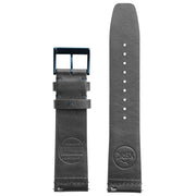 Xeric 22mm Ribbed Horween Leather Gray Blue Strap Blue Buckle
