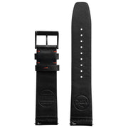Xeric 22mm Ribbed Horween Leather Black/Red Strap Black Buckle